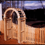 803 Arched Arbor w/ 6x6 Posts and 1x2 Picket Sides