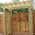 808 Flat Top Arbor 6x6 Posts & Square Lattice